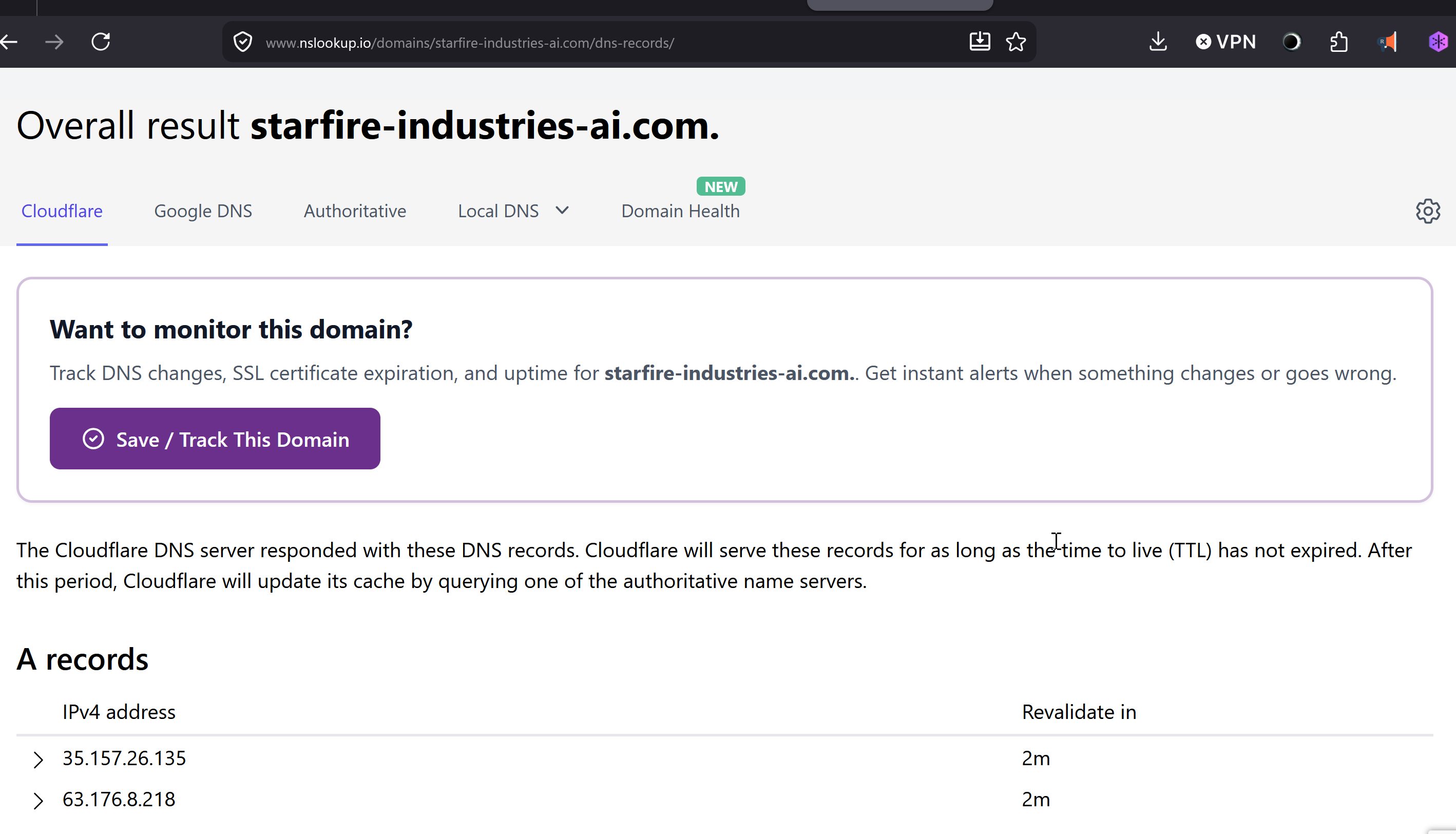 Cloudflare External DNS Resolution Proof