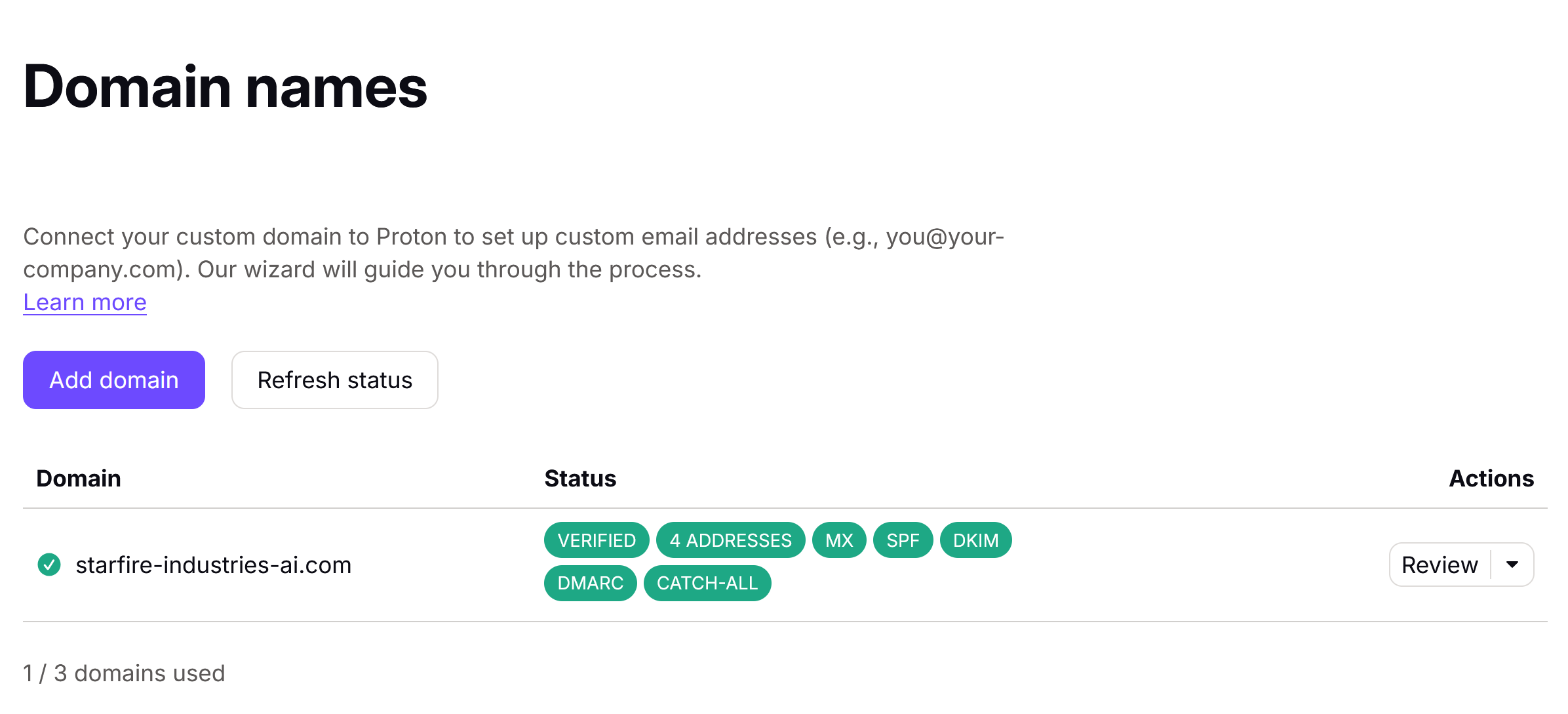 Domain Identity Confirmation Mapping